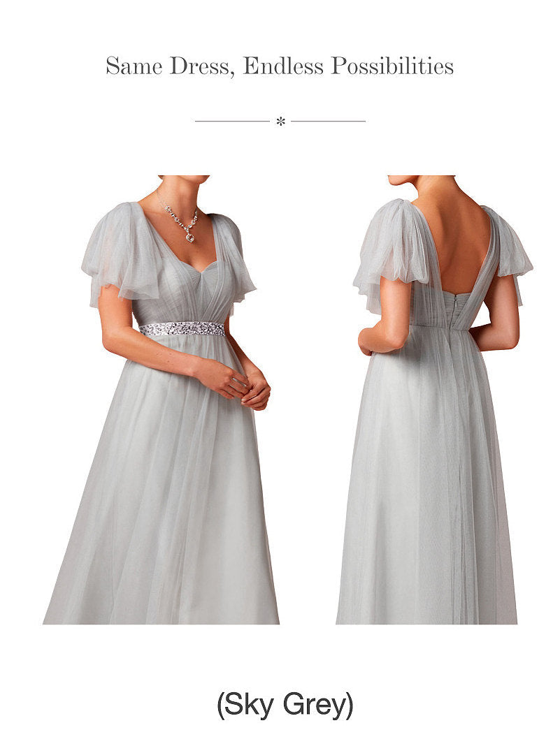 Chiffon V-Neck Sleeveless Bridesmaid Dress| Plus Size | 60+ Colors