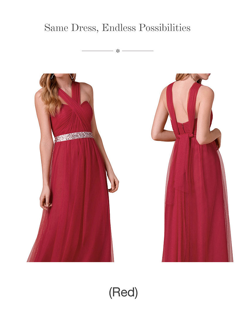 Chiffon V-Neck Sleeveless Bridesmaid Dress| Plus Size | 60+ Colors