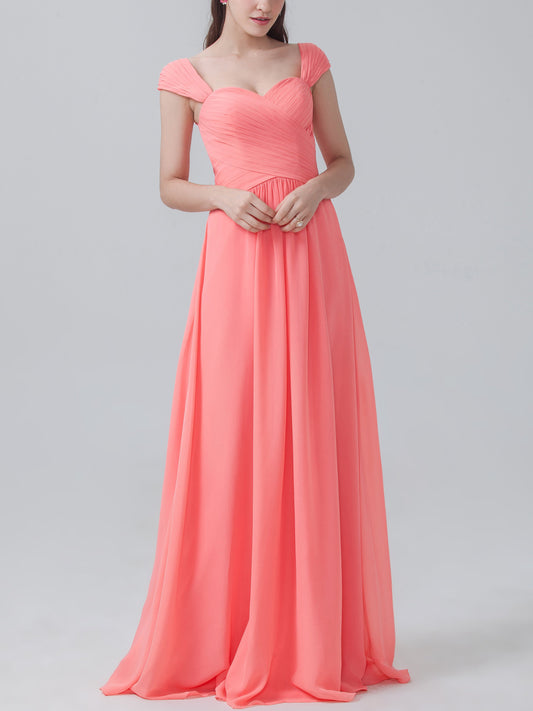 Chiffon V-Neck Sleeveless Bridesmaid Dress| Plus Size | 60+ Colors
