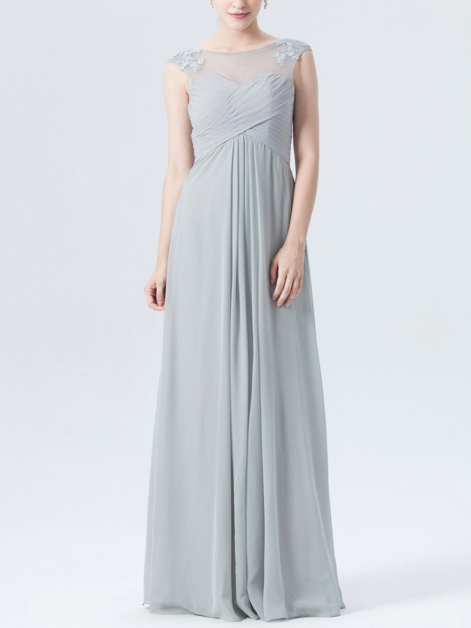 Lace Scoop Neck Sleeveless Bridesmaid Dress| Plus Size | 60+ Colors