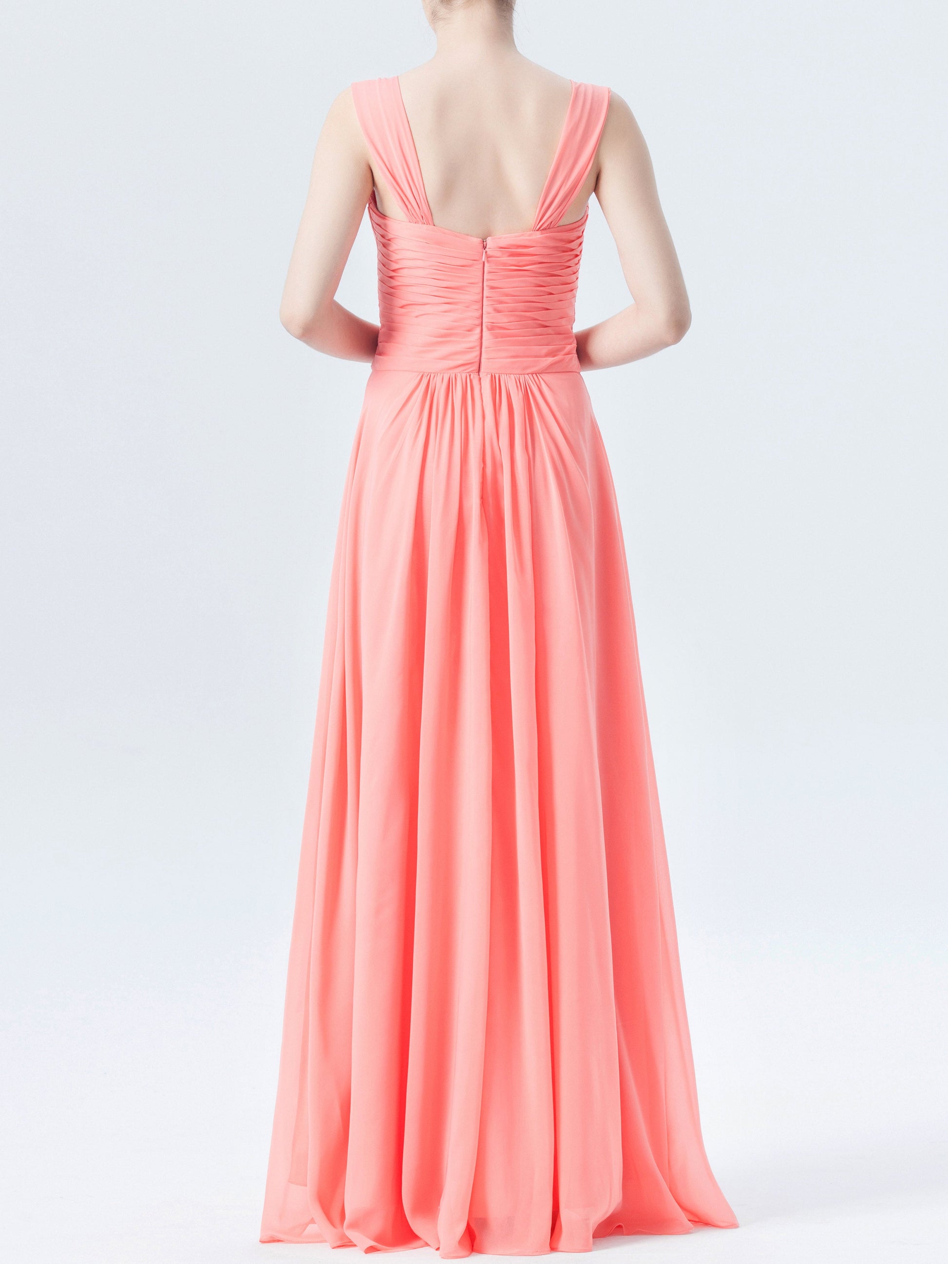 Lace Scoop Neck Sleeveless Bridesmaid Dress| Plus Size | 60+ Colors