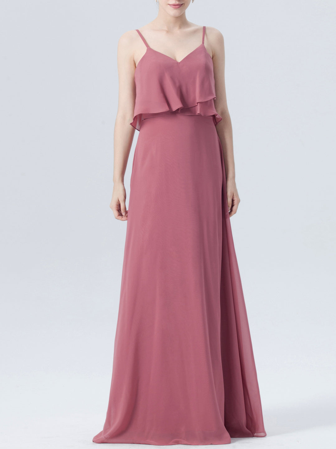 Chiffon Jewel Neck Sleeveless Bridesmaid Dress| Plus Size | 60+ Colors ForHerandForHim Chiffon Jewel Neck Sleeveless Bridesmaid Dress| Plus Size | 60+ Colors ForHerandForHim