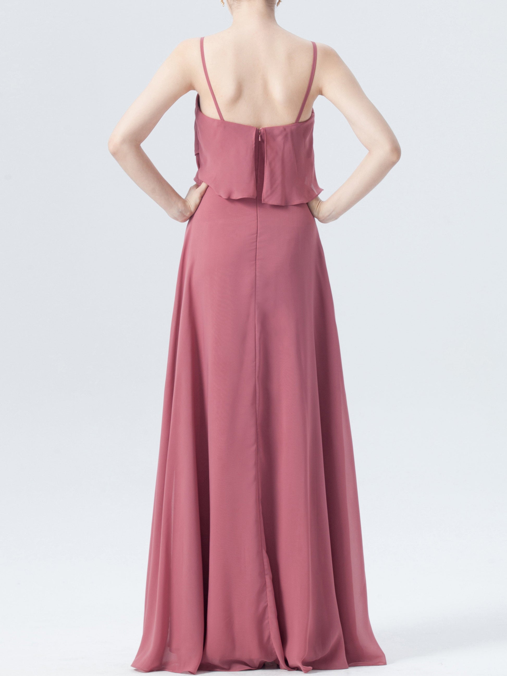 Lace Scoop Neck Sleeveless Bridesmaid Dress| Plus Size | 60+ Colors