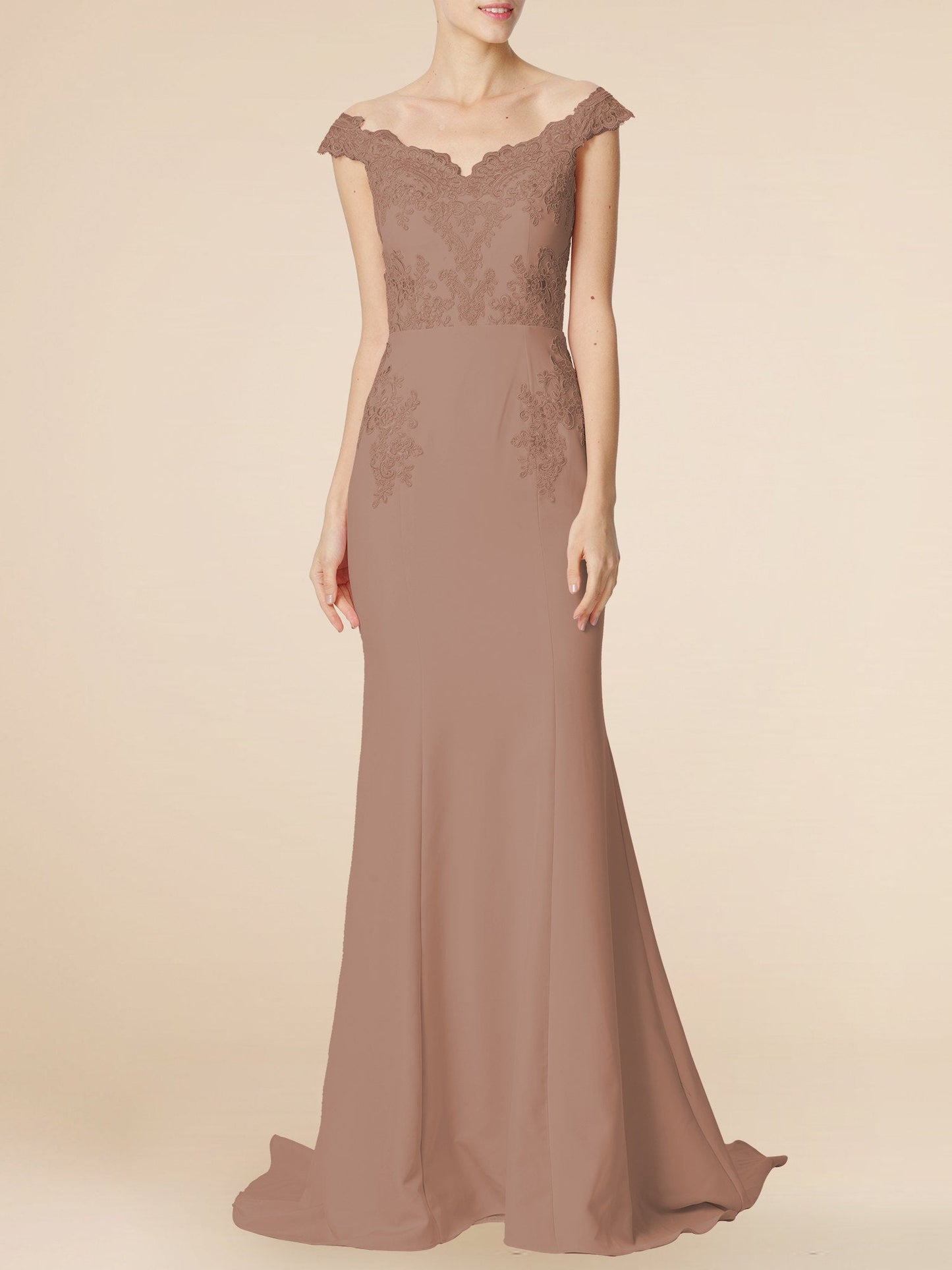 Lace Boat Neck Cap Sleeves Bridesmaid Dress| Plus Size | 60+ Colors