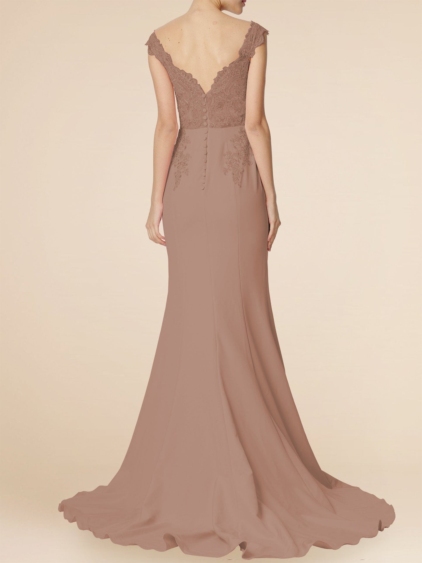 Lace Boat Neck Cap Sleeves Bridesmaid Dress| Plus Size | 60+ Colors