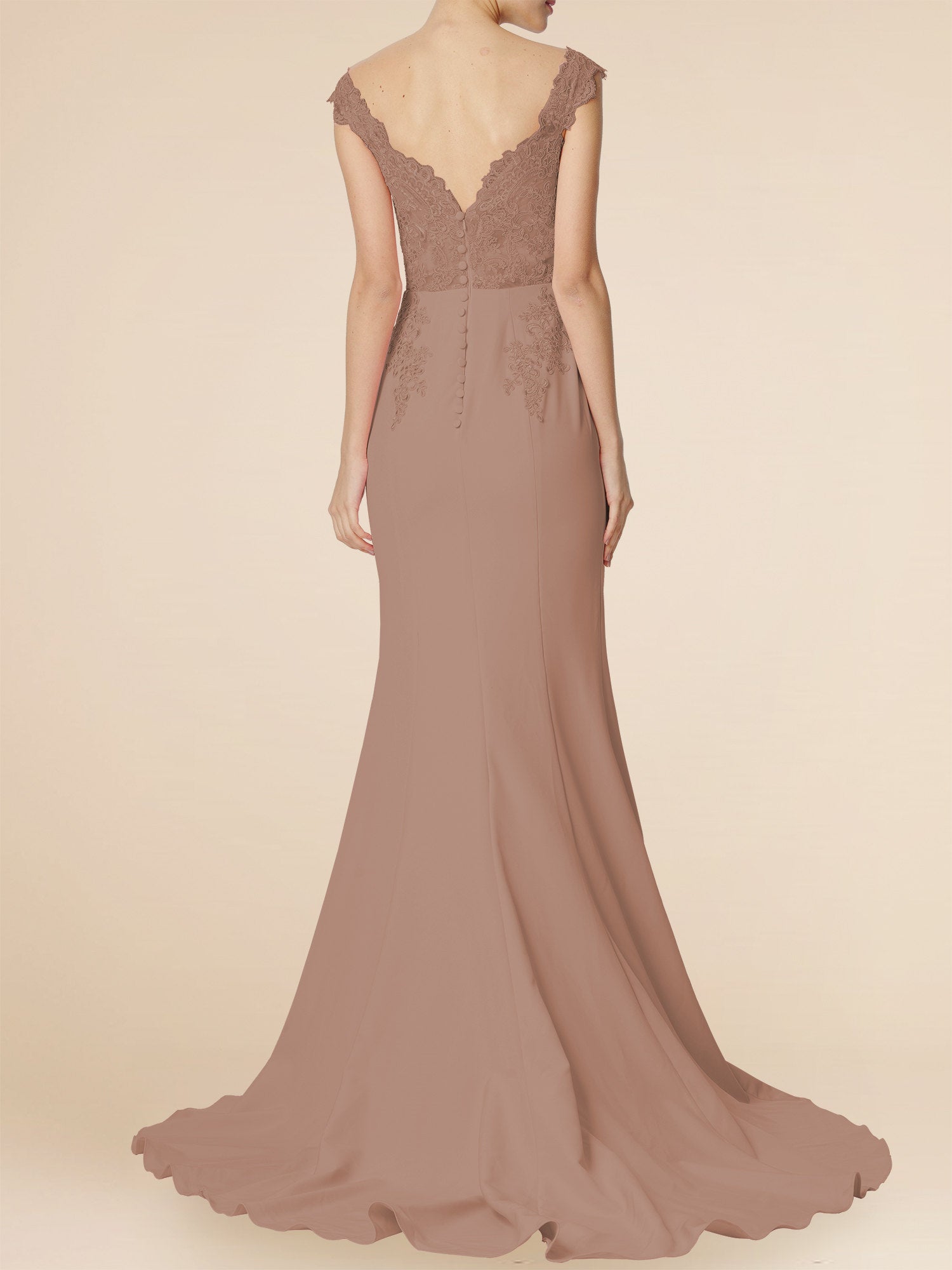 Lace Boat Neck Cap Sleeves Bridesmaid Dress| Plus Size | 60+ Colors