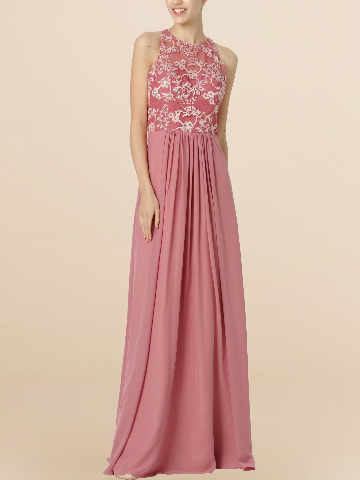 Lace Boat Neck Cap Sleeves Bridesmaid Dress| Plus Size | 60+ Colors