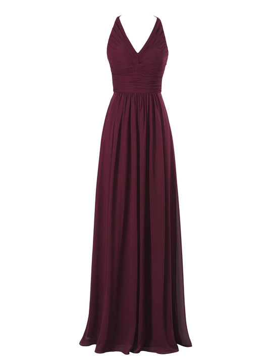 Chiffon One Shoulder Sleeveless Bridesmaid Dress| Plus Size | 60+ Colors