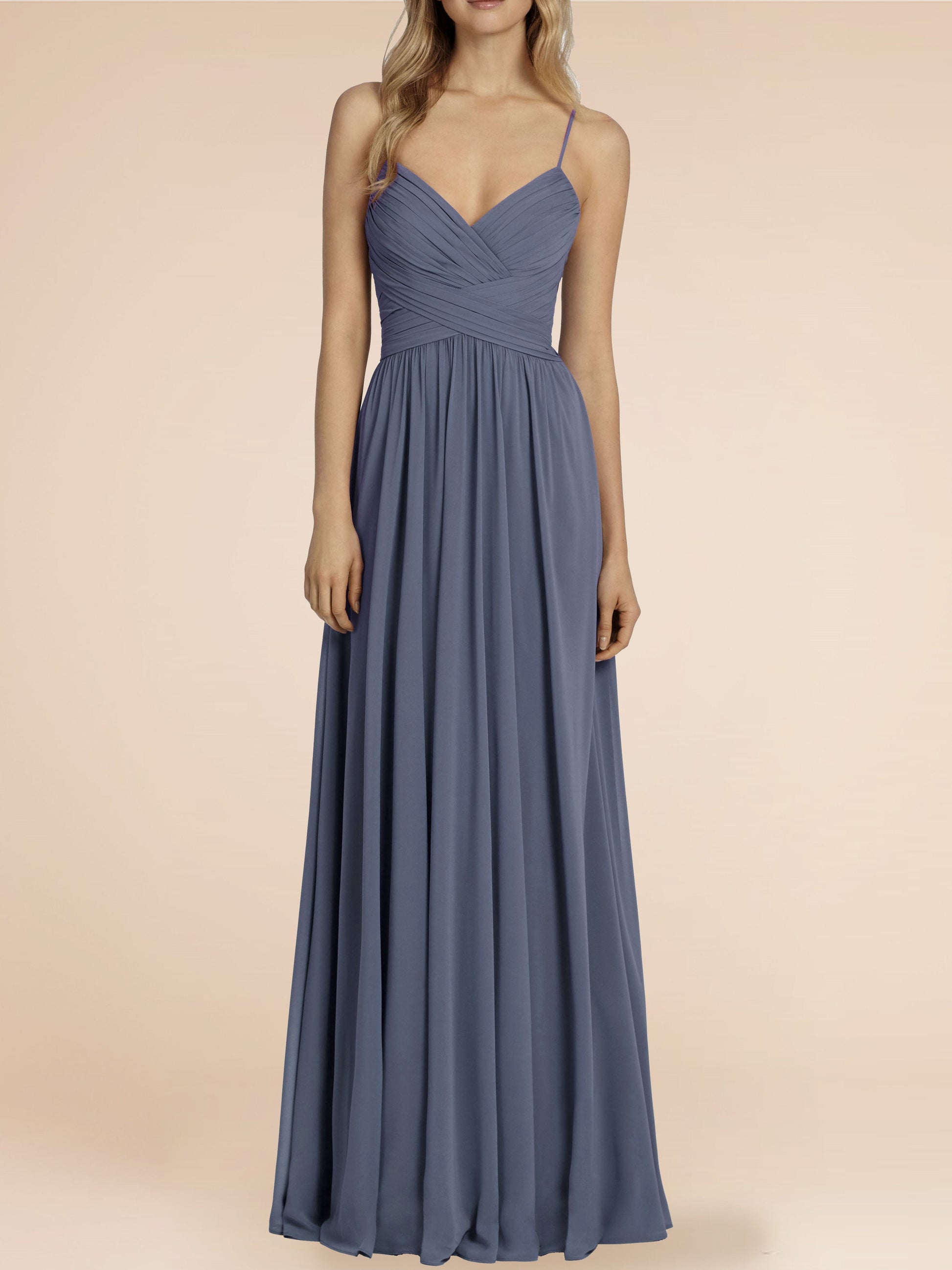 Chiffon V-Neck Sleeveless Bridesmaid Dress| Plus Size | 60+ Colors