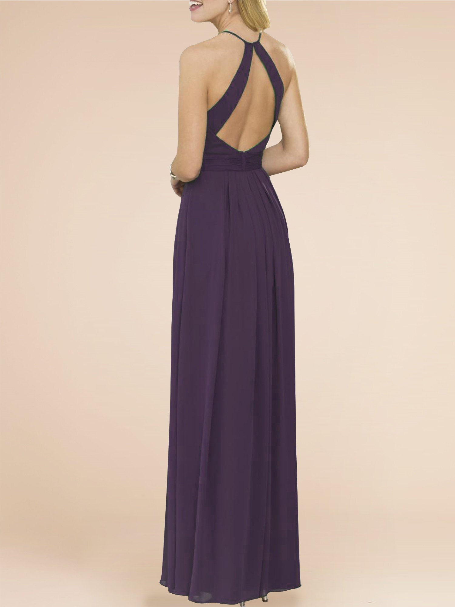 Chiffon Criss Cross Straps Sleeveless Bridesmaid Dress| Plus Size | 60+ Colors
