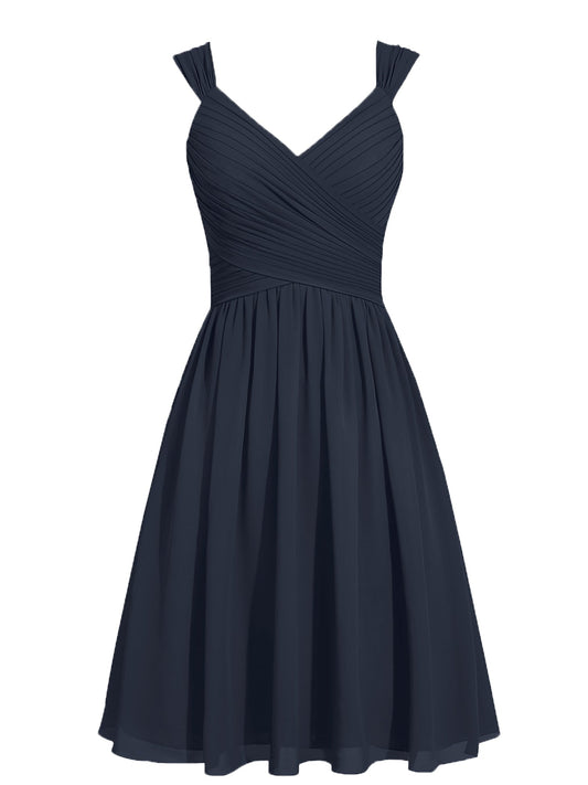 Chiffon V-Neck Sleeveless Bridesmaid Dress| Plus Size | 60+ Colors