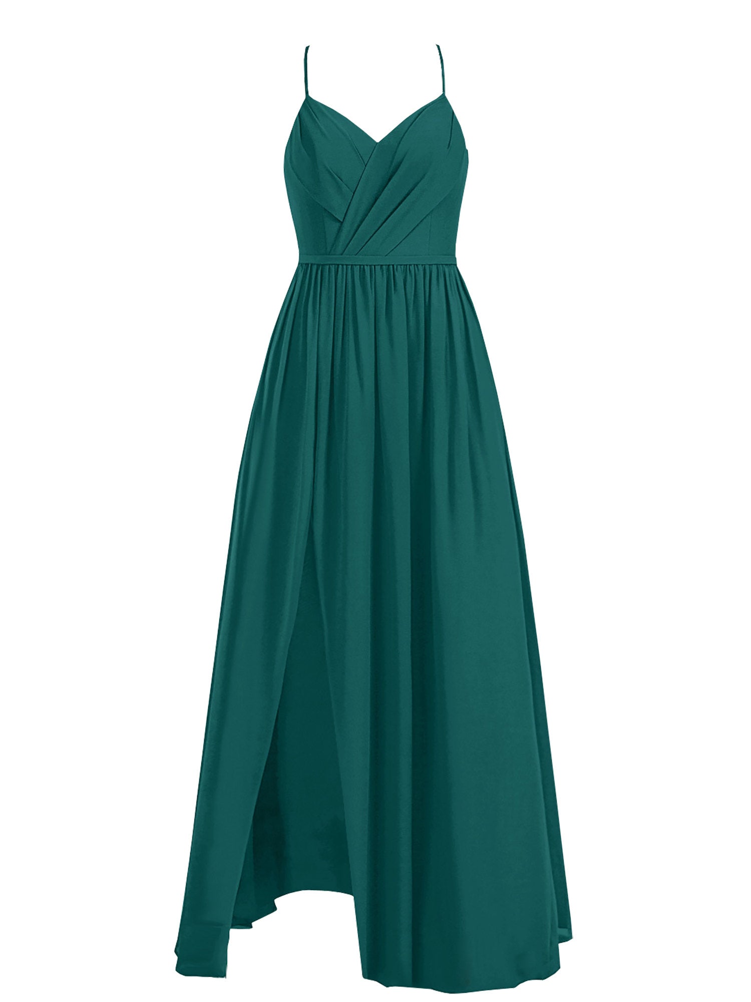 Chiffon V-Neck Sleeveless Bridesmaid Dress| Plus Size | 60+ Colors