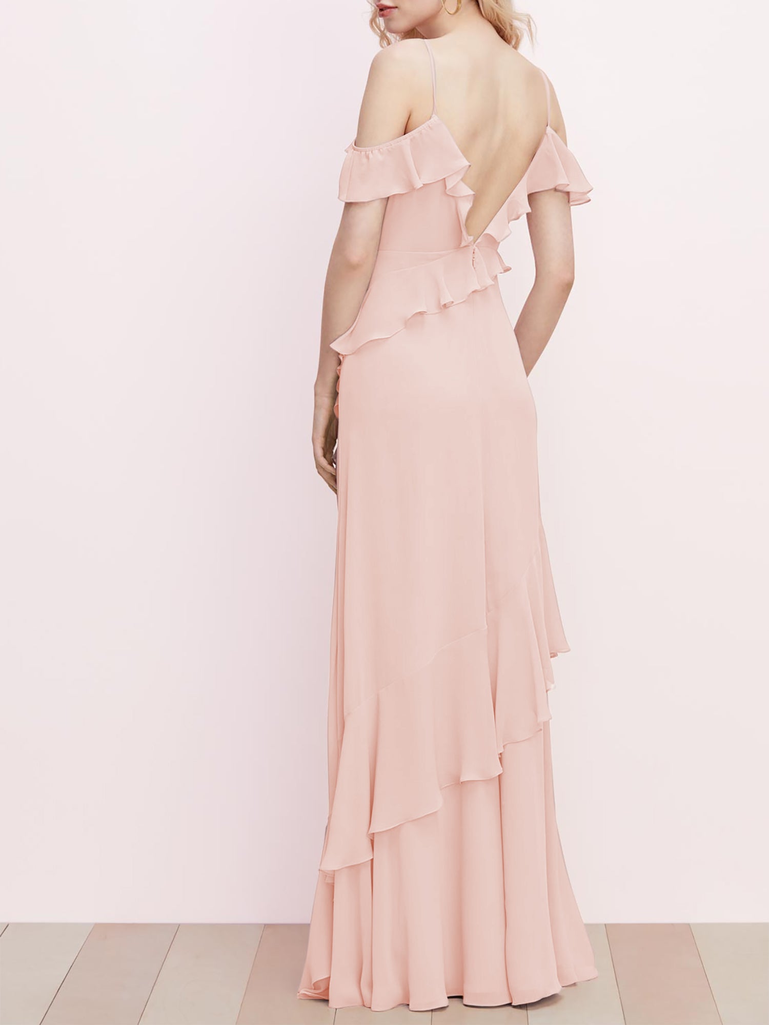 Chiffon Scoop Neck Short Sleeves Bridesmaid Dress| Plus Size | 60+ Colors