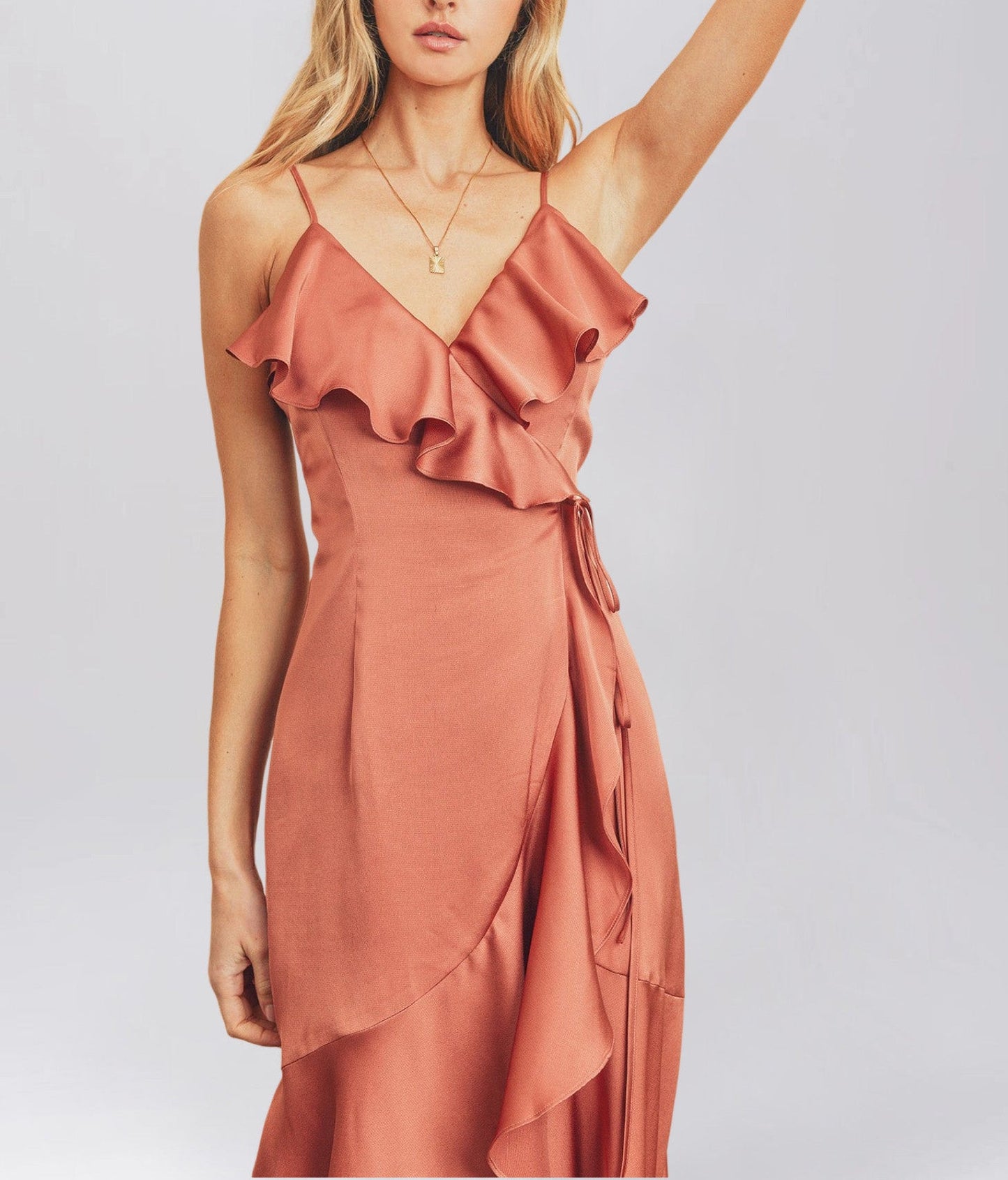 Stretch Satin Cowl Neck Sleeveless Bridesmaid Dress| Plus Size | 60+ Colors