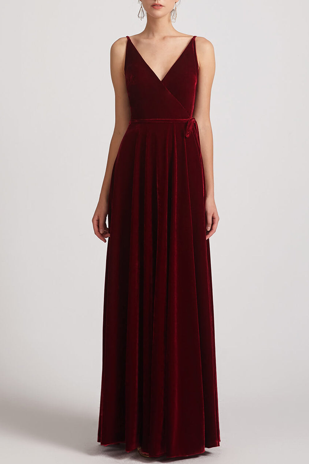 Velvet V-Neck Half Sleeves Bridesmaid Dress| Plus Size | 60+ Colors