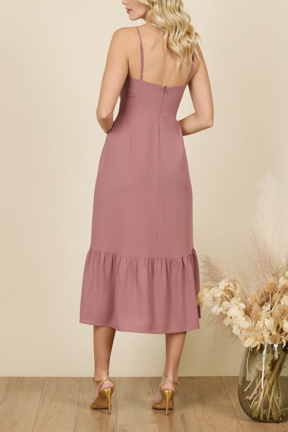 Stretch Satin V-Neck Sleeveless Bridesmaid Dress| Plus Size | 60+ Colors