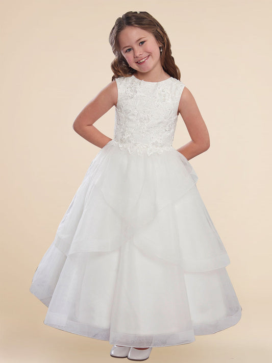 Lace A-Line Scoop Neck Sleeveless Flower Girl Dress-F500019