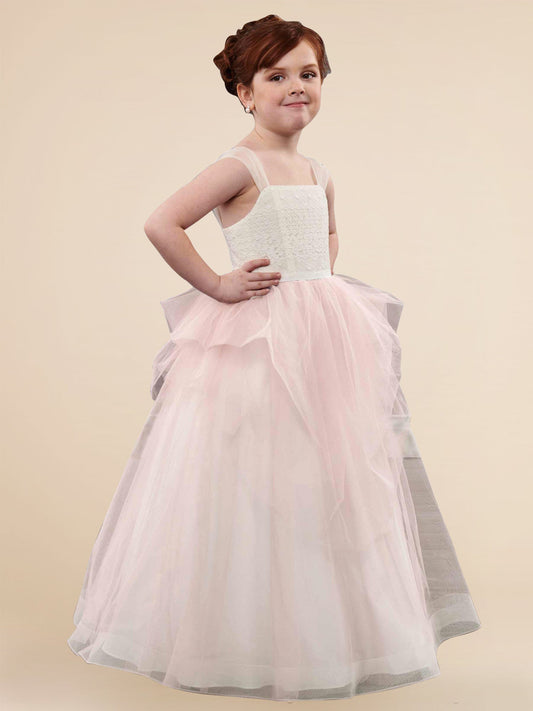 Lace A-Line Bateau/Boat Sleeveless Flower Girl Dress-F500029