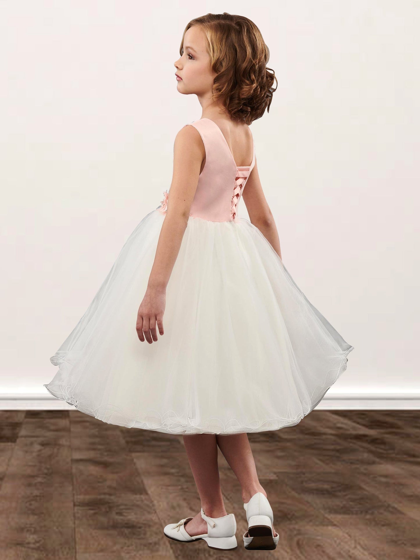 Lace A-Line Scoop Neck Sleeveless Flower Girl Dress-F500030