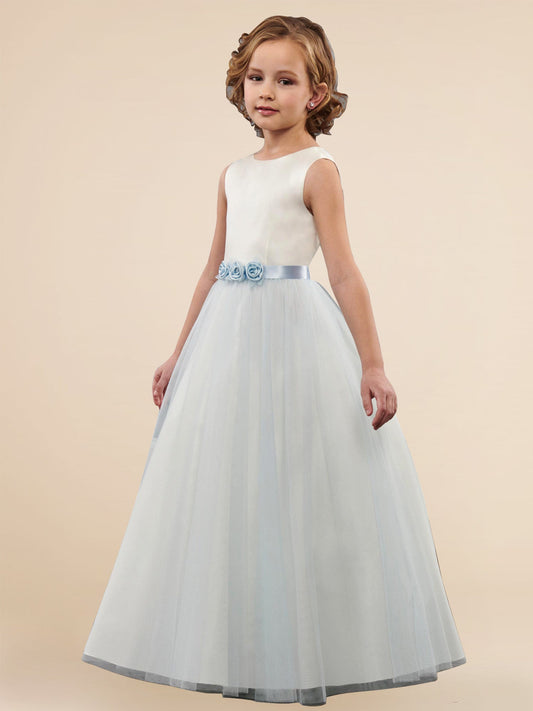 Lace A-Line Scoop Neck Sleeveless Flower Girl Dress-F500032