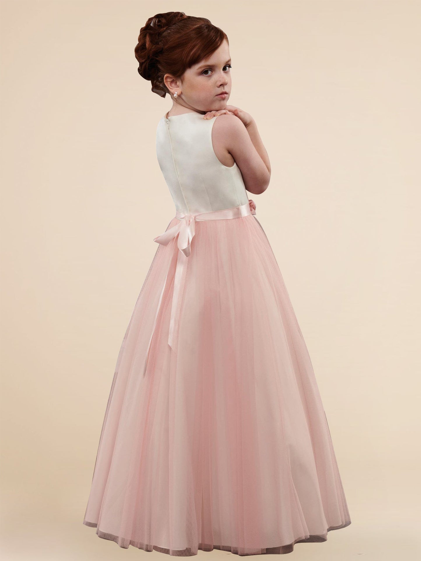 Lace A-Line Scoop Neck Sleeveless Flower Girl Dress-F500032