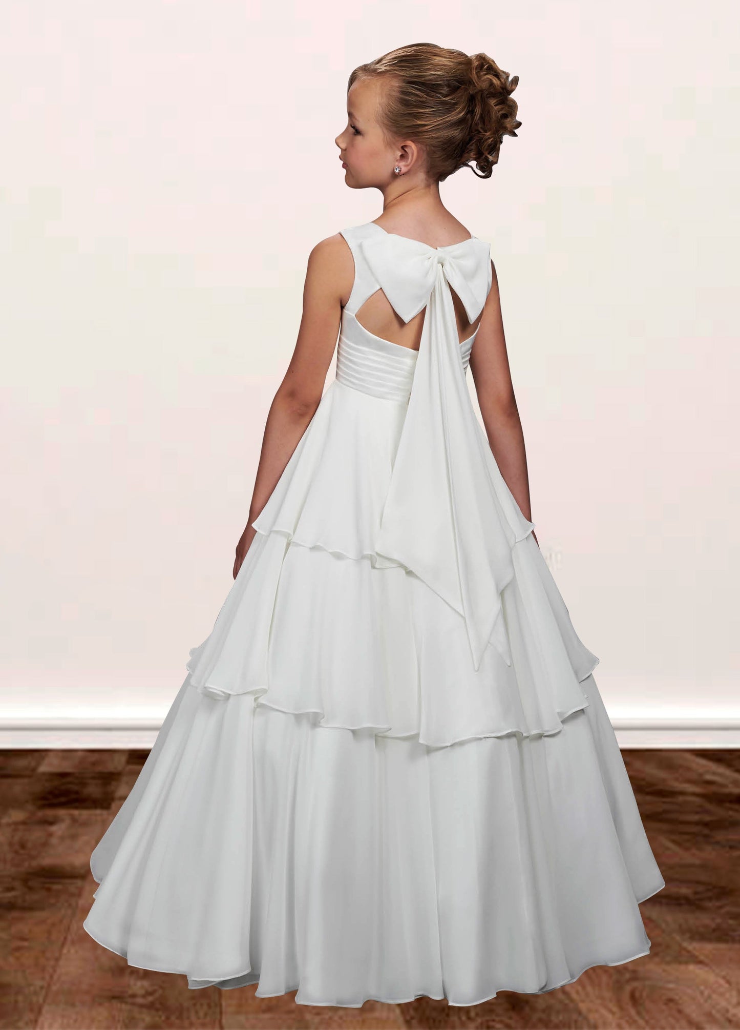 Lace A-Line Bateau/Boat Sleeveless Flower Girl Dress-F500036