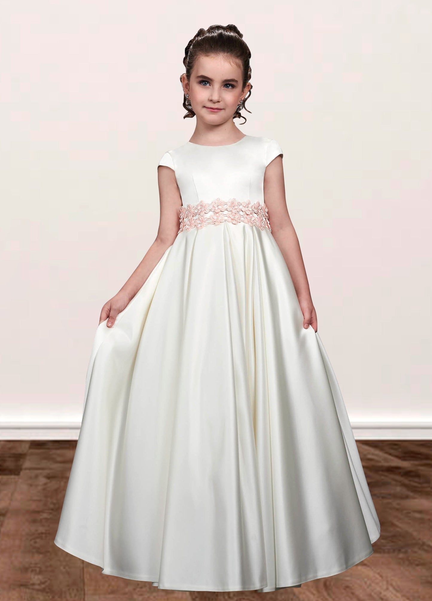Lace A-Line Scoop Neck Sleeveless Flower Girl Dress-F500041
