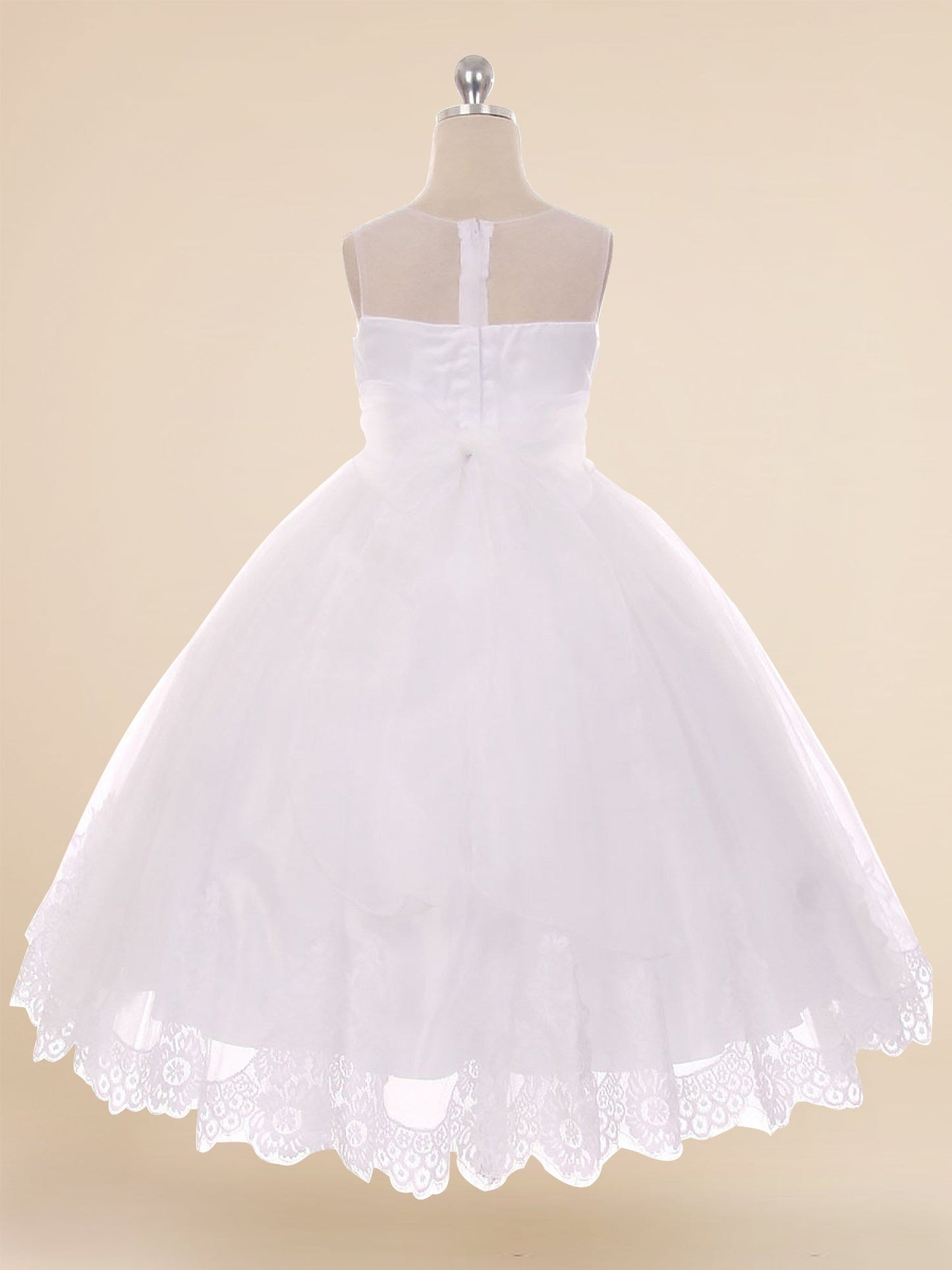 Lace A-Line Scoop Neck Sleeveless Flower Girl Dress-F500063
