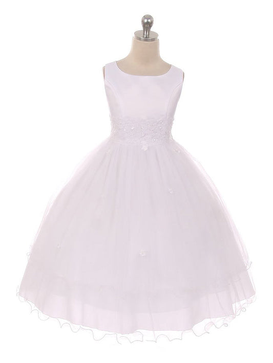 Lace A-Line Scoop Neck Sleeveless Flower Girl Dress-F500065