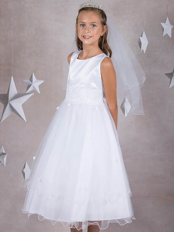Lace A-Line Scoop Neck Sleeveless Flower Girl Dress-F500065