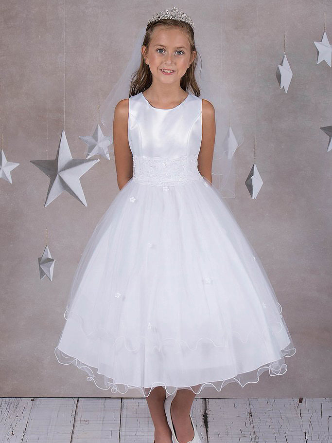 Lace A-Line Scoop Neck Sleeveless Flower Girl Dress-F500065