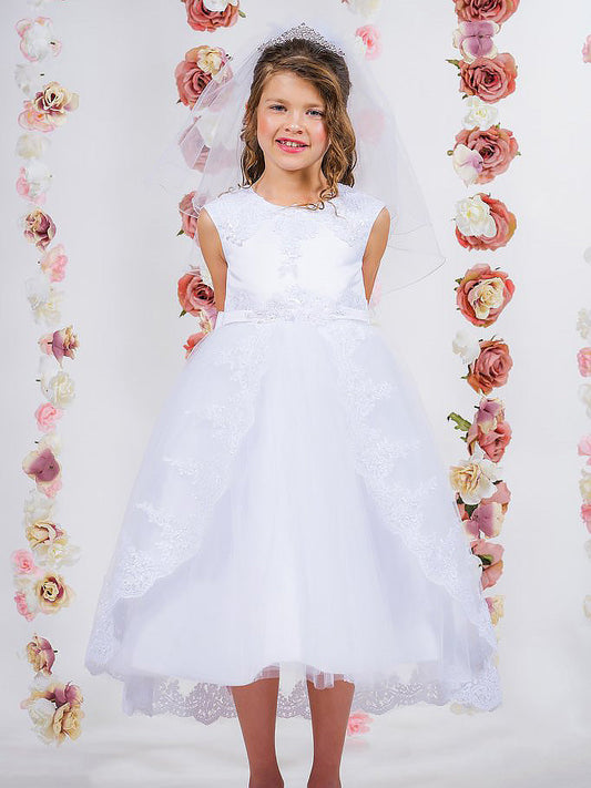 Lace A-Line Scoop Neck Sleeveless Flower Girl Dress-F500066