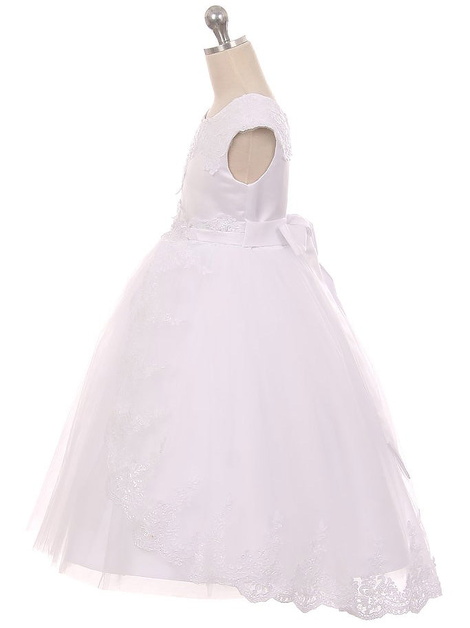 Lace A-Line Scoop Neck Sleeveless Flower Girl Dress-F500066