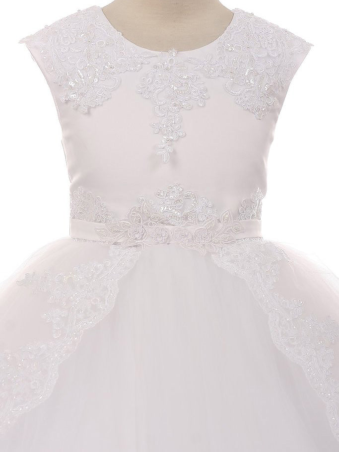Lace A-Line Scoop Neck Sleeveless Flower Girl Dress-F500066