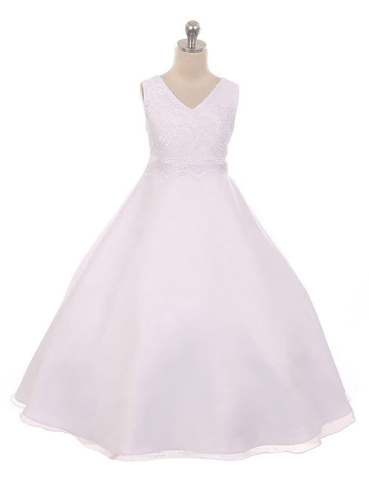Lace A-Line Scoop Neck Sleeveless Flower Girl Dress-F500068