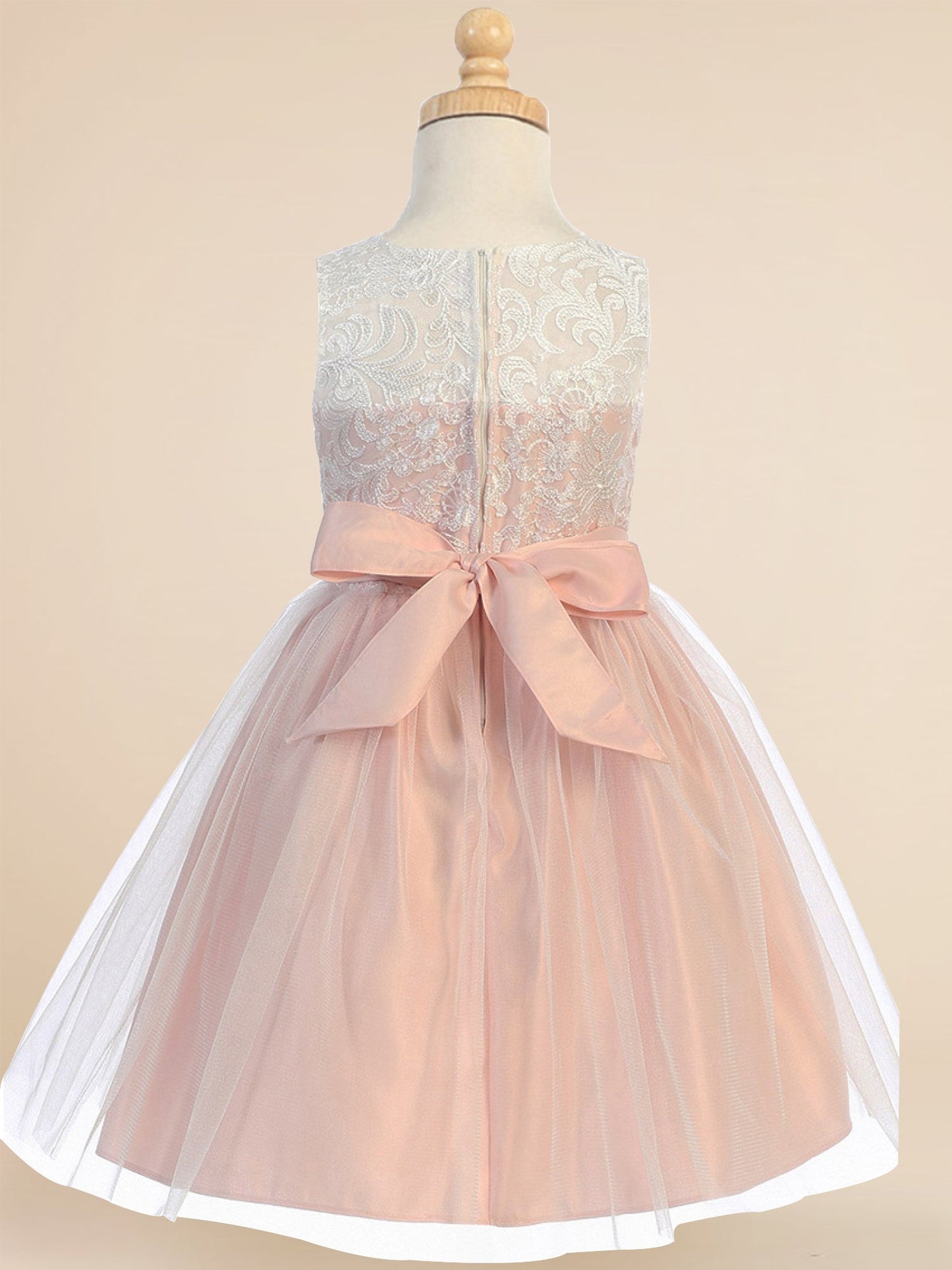 Lace A-Line Scoop Neck Sleeveless Flower Girl Dress-F500074