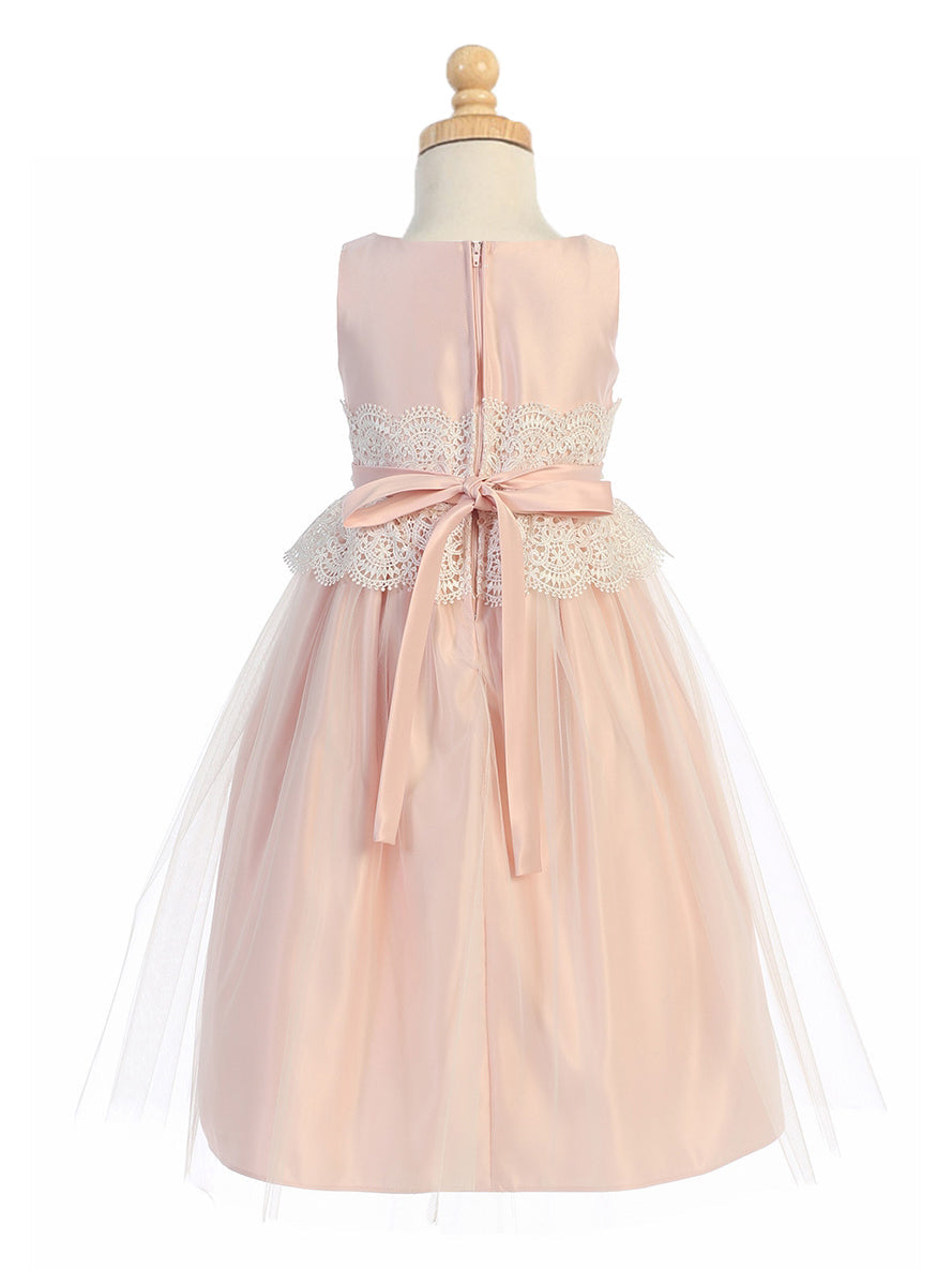 Lace A-Line Scoop Neck Sleeveless Flower Girl Dress-F500075