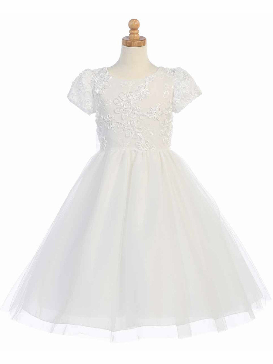 Lace A-Line Scoop Neck Sleeveless Flower Girl Dress-F500079