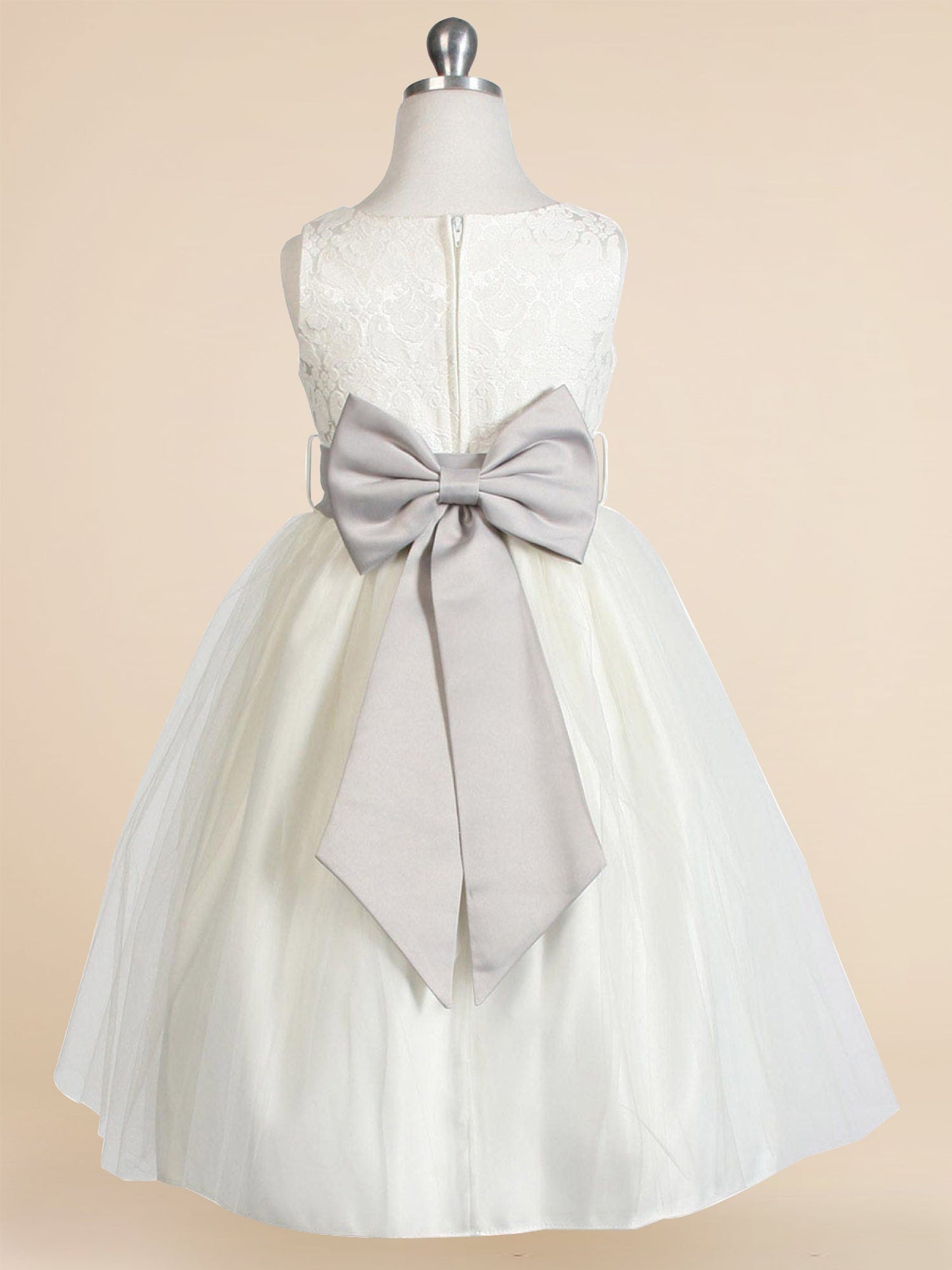 Lace A-Line Scoop Neck Sleeveless Flower Girl Dress-F500080