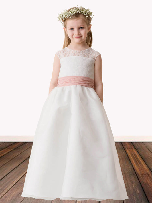 Lace Scoop Neck Sleeveless Flower Girl Dress