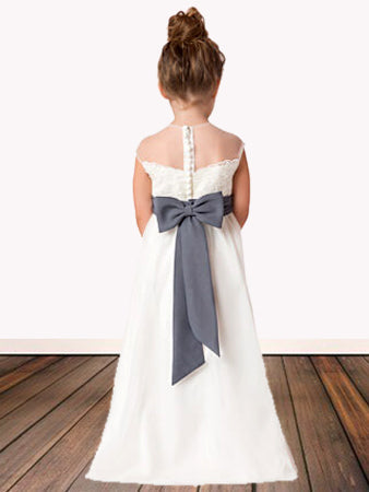 Lace Scoop Neck Sleeveless Flower Girl Dress