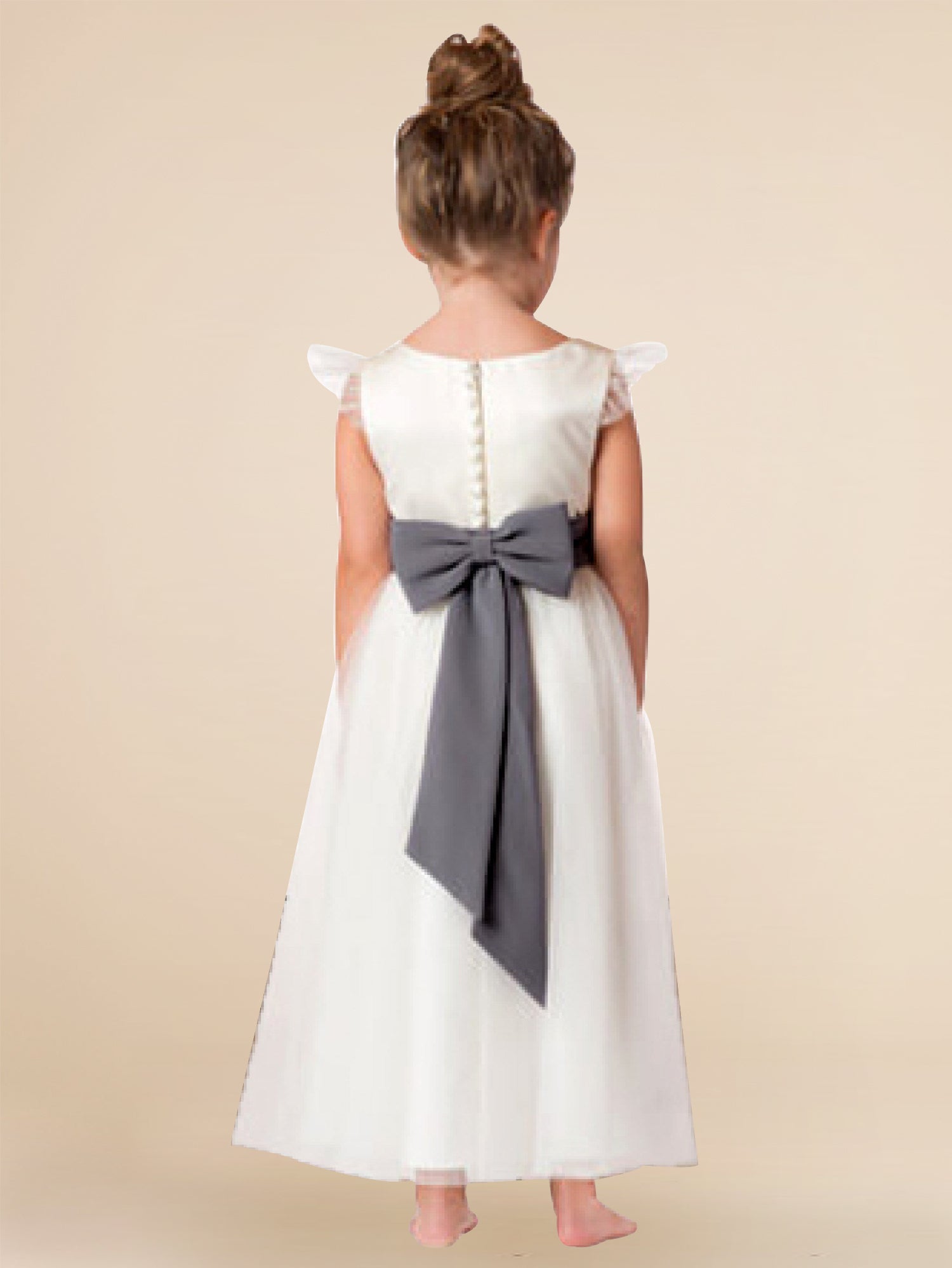 Satin Scoop Neck Sleeveless Flower Girl Dress
