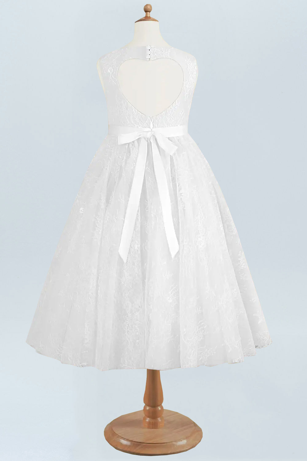 Lace A-Line Scoop Neck Half Sleeves Floweer Girl Dress-F500119