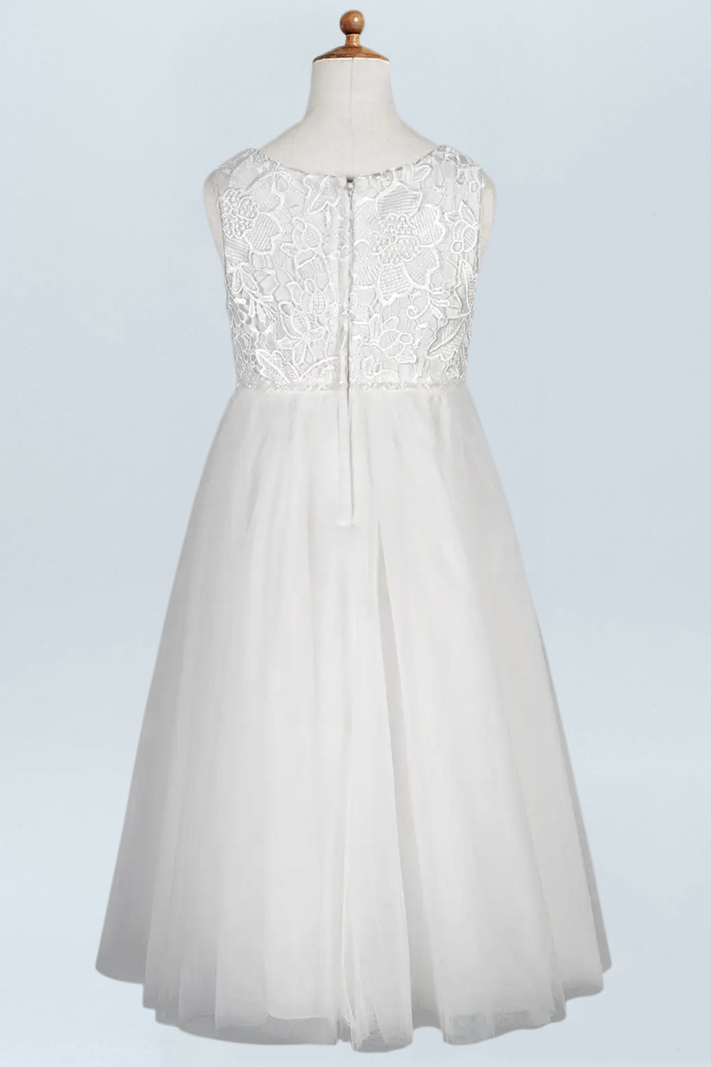Lace A-Line Scoop Neck Half Sleeves Floweer Girl Dress-F500124