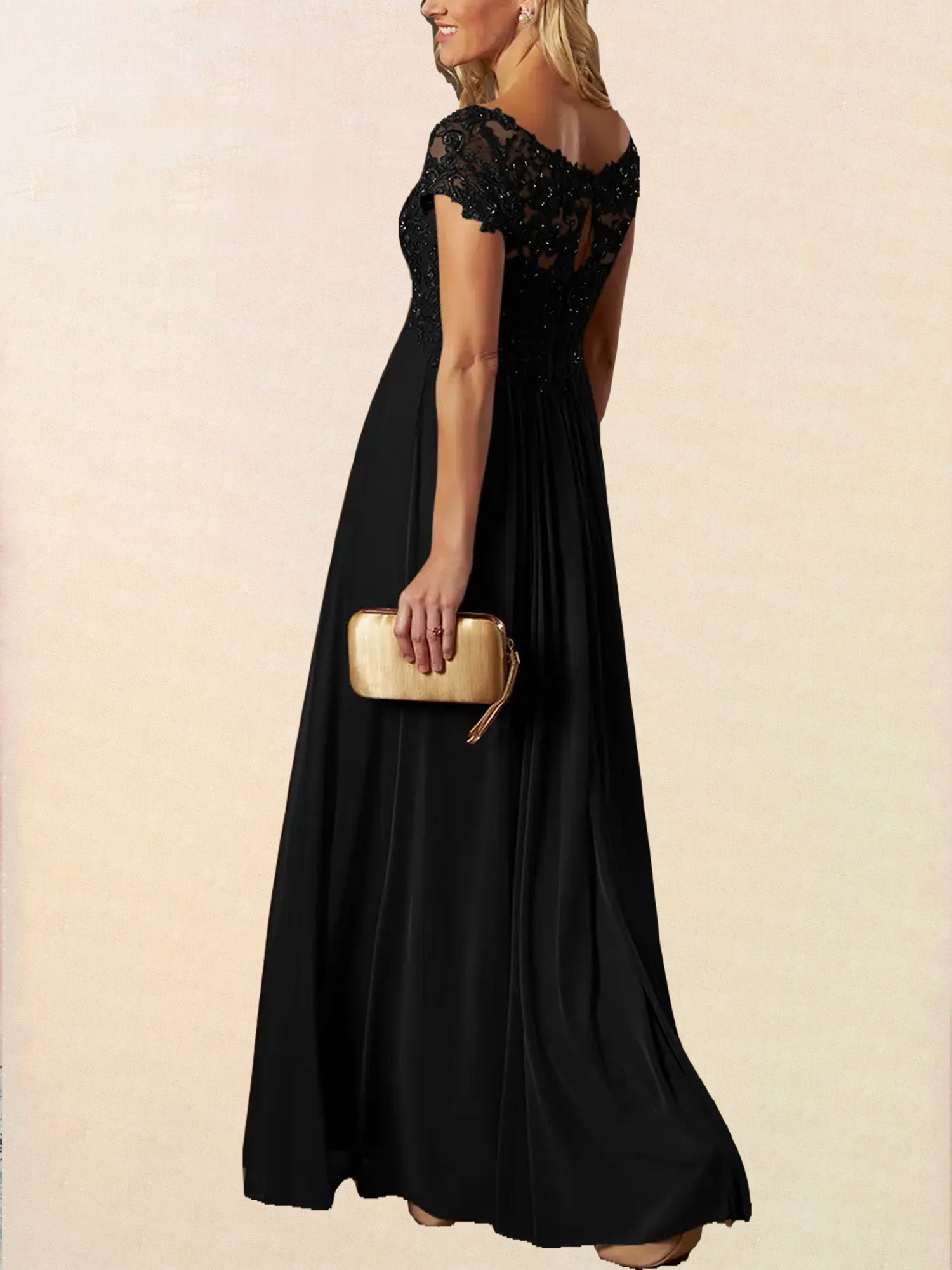 Lace Scoop Neck Half Sleeves