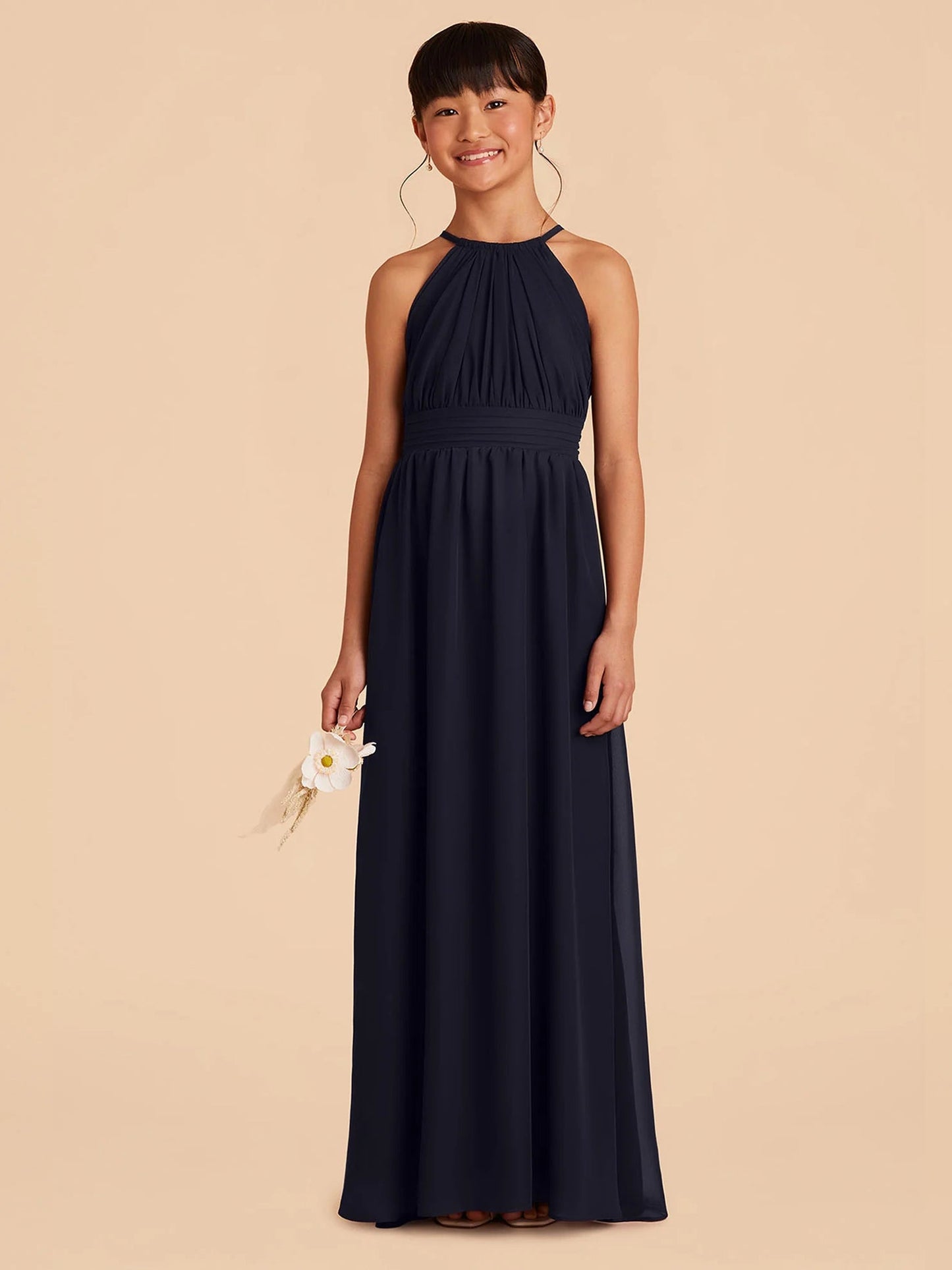 Chiffon A-Line Halter Sleeveless Junior Dress-FJ00002