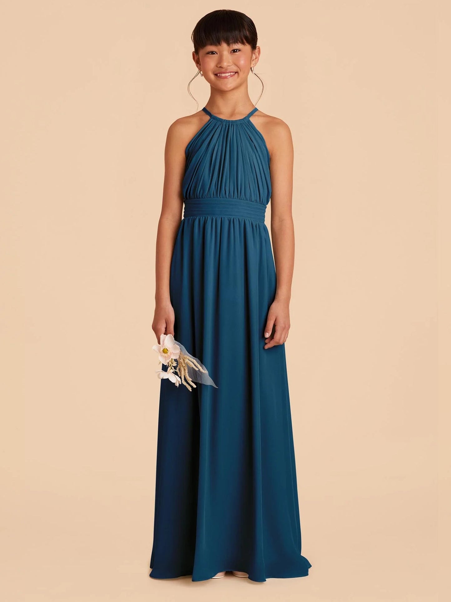 Chiffon A-Line Halter Sleeveless Junior Dress-FJ00002