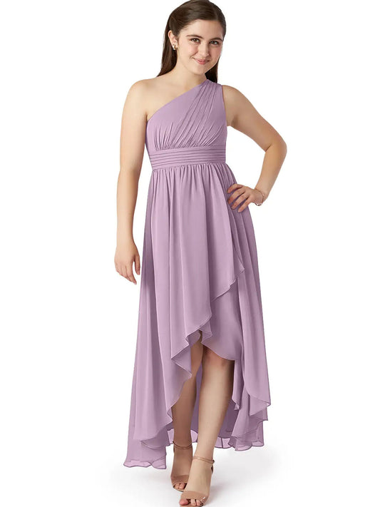 Chiffon V-Neck Sleeveless Junior Dress